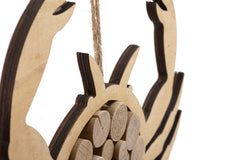 Escultura suspendida Cangrejo de madera redonda