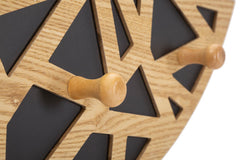 Espejo de pared Abiti decoraciones de madera y 3 ganchos