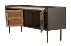 Mueble TV metal y madera Toronto con 2 puertas y 2 estantes