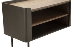 Mueble TV metal y madera Toronto con 2 puertas y 2 estantes