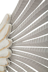 Paneles decorativos de pared 3D Alas Blancas de metal y madera (conjunto de 2 piezas)