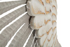 Paneles decorativos de pared 3D Alas Blancas de metal y madera (conjunto de 2 piezas)