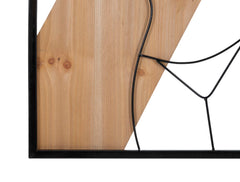 Panel de pared decorativo 3D de metal y madera