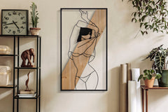 Panel de pared decorativo 3D de metal y madera