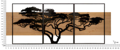 WALL PANEL  LAGOS IRON AND  WOOD SET 3 PCS CM 204X2X80 (72X2X80-60X2X80)