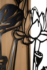 Panel decorativo de pared 3D Loto Metal y Madera