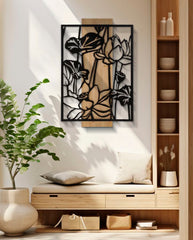 Panel decorativo de pared 3D Loto Metal y Madera