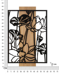 Panel decorativo de pared 3D Loto Metal y Madera