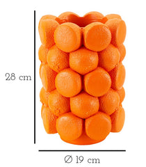 Jarrón de resina naranja