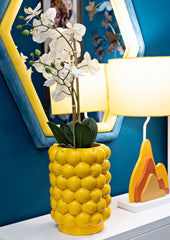 Jarrón de resina Limón amarillo