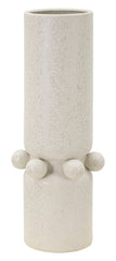 Vase en céramique blanche décoré de sphères