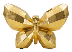 Jarrón de resina dorada Mariposa diseño cubista
