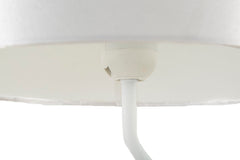 Lampe de table Danseuse métal et résine robe dorée abat-jour tissu blanc
