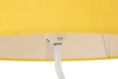 Lampe de table en bois design flamme abat-jour Tissu Jaune/Orange