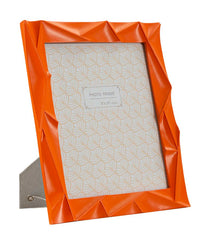 Marco de fotos rectangular de resina naranja