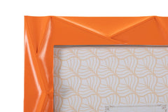 Marco de fotos rectangular de resina naranja
