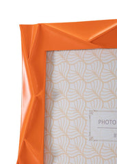 Marco de fotos rectangular de resina naranja