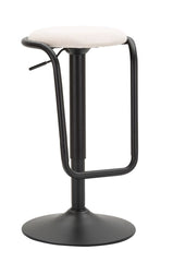 Taburete de bar redondo Destiny Metal y Tela Blanca