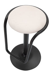 Taburete de bar redondo Destiny Metal y Tela Blanca