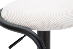 Taburete de bar redondo Destiny Metal y Tela Blanca