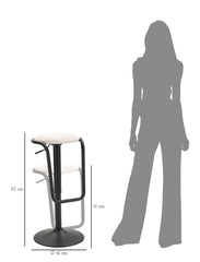 Taburete de bar redondo Destiny Metal y Tela Blanca