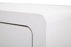 Chevet haut Venüs bois blanc pieds métal doré