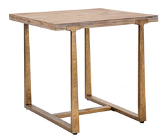 Mesa cuadrada de metal y madera Ankara