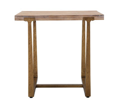Mesa cuadrada de metal y madera Ankara