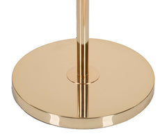 Lámpara de pie Slim de metal dorado y pantalla de plumas sintéticas blancas