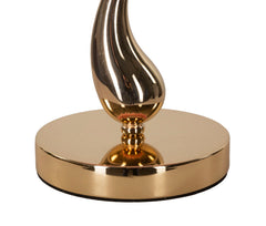 Lámpara de mesa Chariot Metal Dorado Pantalla Plumas Sintéticas Rosas