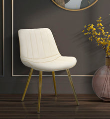 Silla crema París patas de metal dorado - Juego de 2