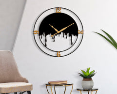 Reloj de pared redondo Splash Blanco y Negro