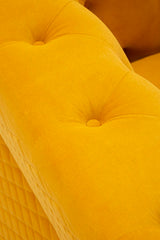 Sillón Emy Terciopelo Mostaza patas Doradas