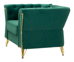 Sillón Emy Terciopelo Ocre patas Doradas