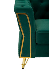Sillón Emy Terciopelo Ocre patas Doradas