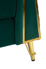 Sillón Emy Terciopelo Ocre patas Doradas