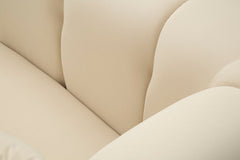 Fauteuil Alma Velours Crème pieds Dorés
