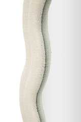Espejo de pared Teddy Tejido rizado Crema marco de madera