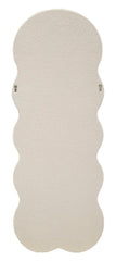 Espejo de pared Teddy Tejido rizado Crema marco de madera