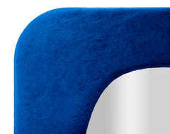 Espejo de pared Theodor de terciopelo azul eléctrico