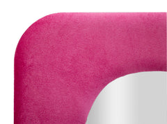 Espejo de pared Theodor marco de madera Terciopelo Fucsia
