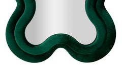 Miroir mural Monica cadre en bois Velours Vert