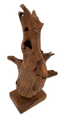 Escultura de teca reciclada Akar