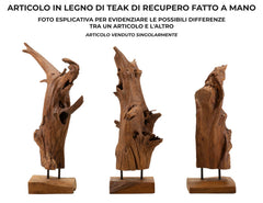 Escultura de teca reciclada Akar
