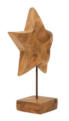 Escultura estrella de teca reciclada
