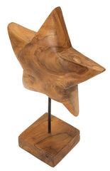 Escultura estrella de teca reciclada
