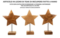 Escultura estrella de teca reciclada