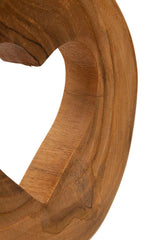 Escultura de teca con apertura de corazón