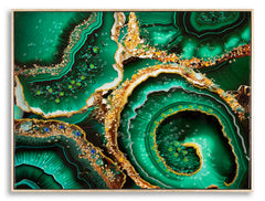 Cuadro de pared lacado con marco de madera y metal dorado Aplicaciones en relieve