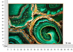 Cuadro de pared lacado con marco de madera y metal dorado Aplicaciones en relieve